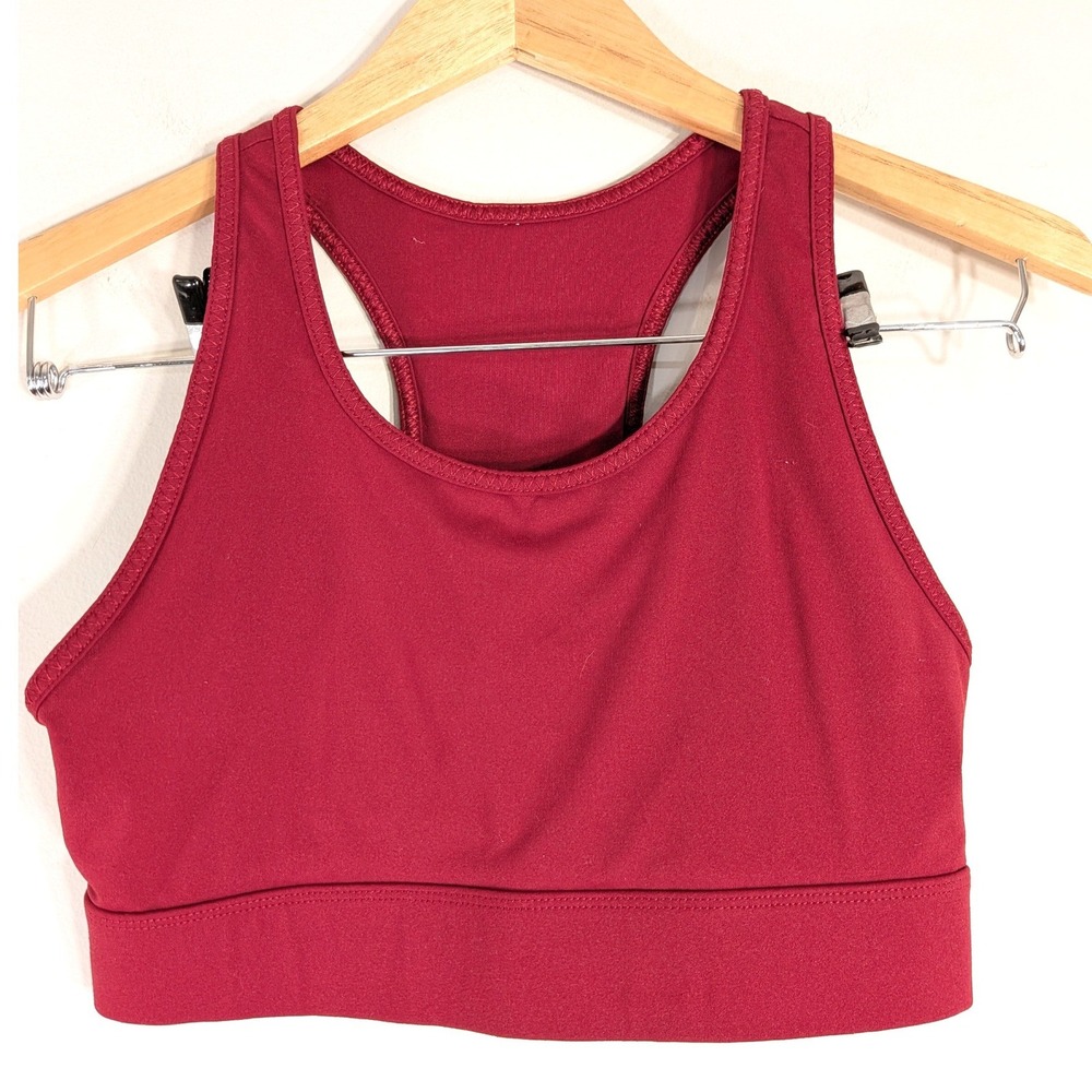 Fabletics Trinity High Impact Sports Bra; Racerback, Pockets, Breathable Mesh